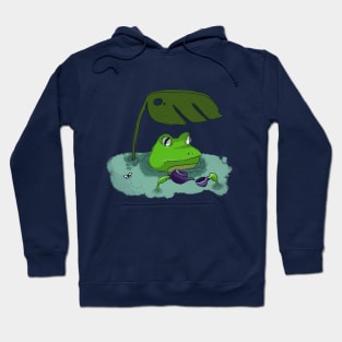 Tea Drinker Frog in the Pond Hoodie